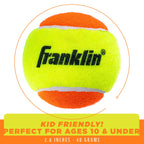 Franklin Sports Starter + Beginner Pressureless Tennis Balls - Great For Training + Practice - Low Bounce Tennis Balls For All C