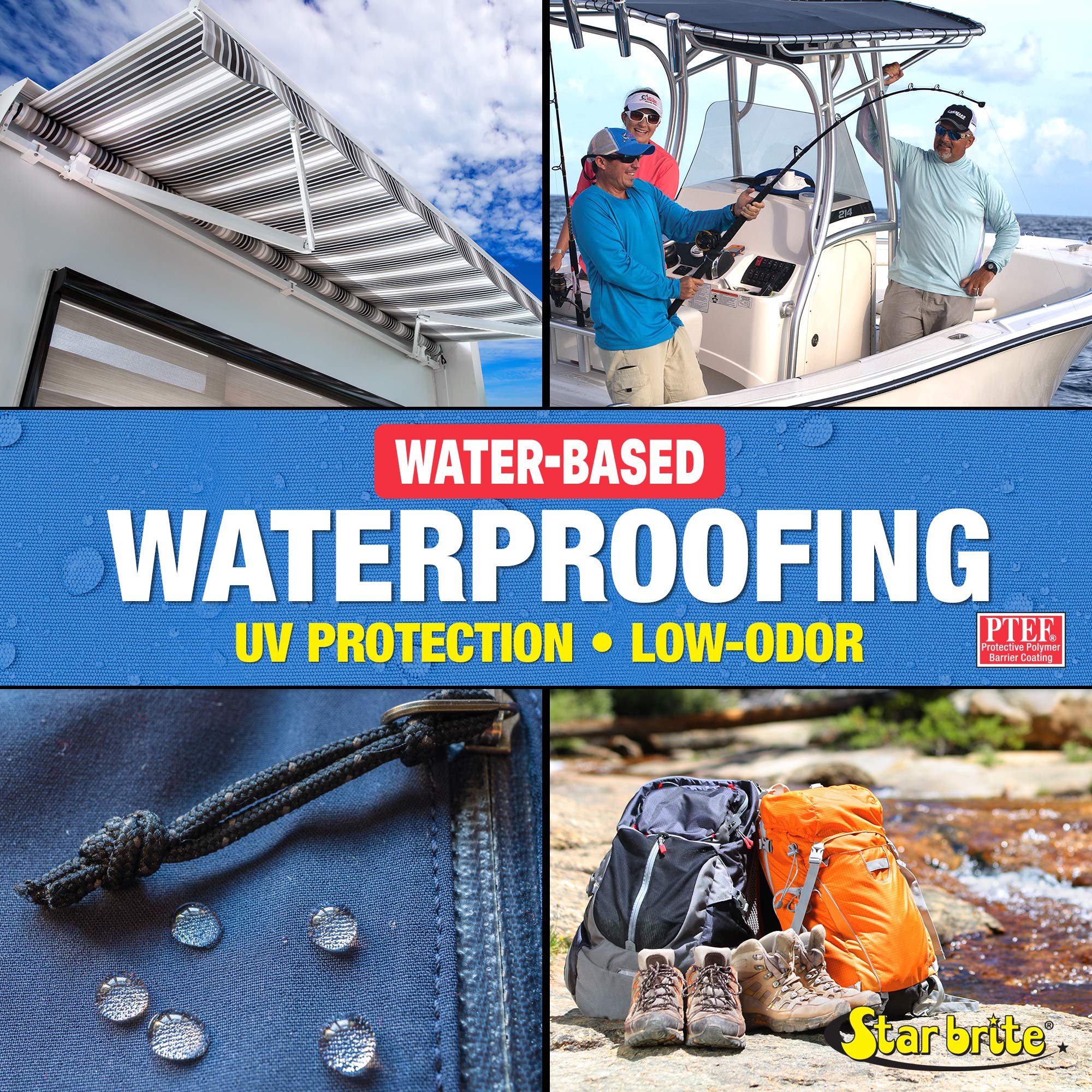 Star Brite Low-Odor Water-Based Waterproofing Spray - Restores & Adds Water Repellency, Uv Protection To New, Delicate, Aged, Wo
