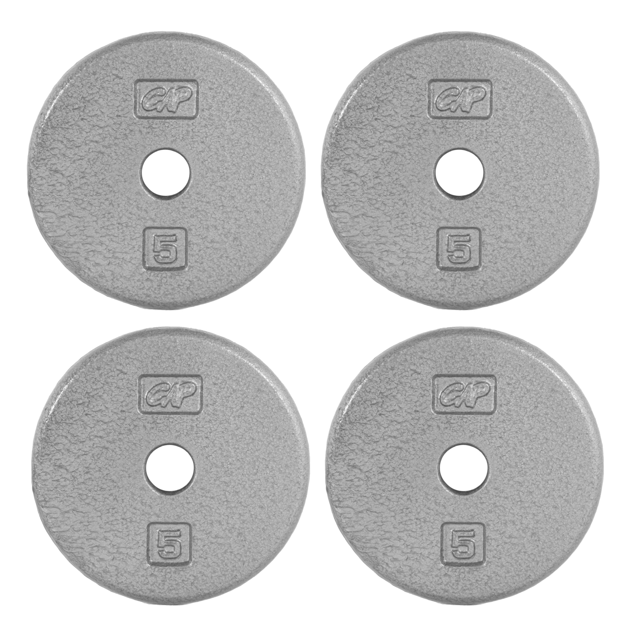 CAP Barbell Cast Iron Standard 1-Inch Weight Plate Set - Barbell Weights for Home Gym, Strength Training, and Weightlifting, 5 l