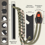 Clwryviduu Survival Fire Starter, 4 Inch Ferro Rod, Flint Fire Starters For Hiking And Camping, Flint And Steel Survival Tool Wi