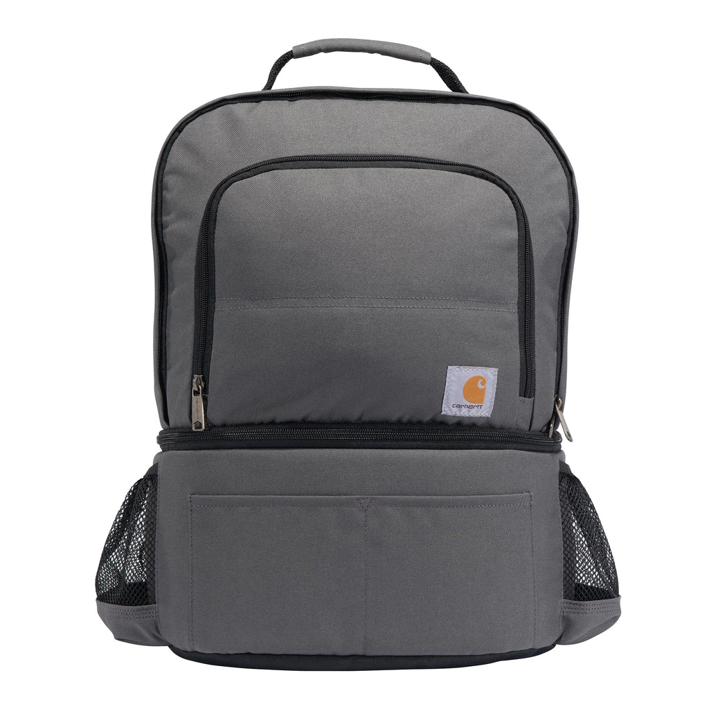 Carhartt Insulated 24 Can Two Compartment Cooler Backpack, Backpack With Fully-Insulated Cooler Base, Gray