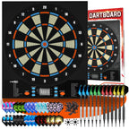 Cyeelife Electronic Dartboard&12 Soft Darts,8 Players&34 Games&255 Variations,Battery/Adapter/3 Languages Switching For Professi