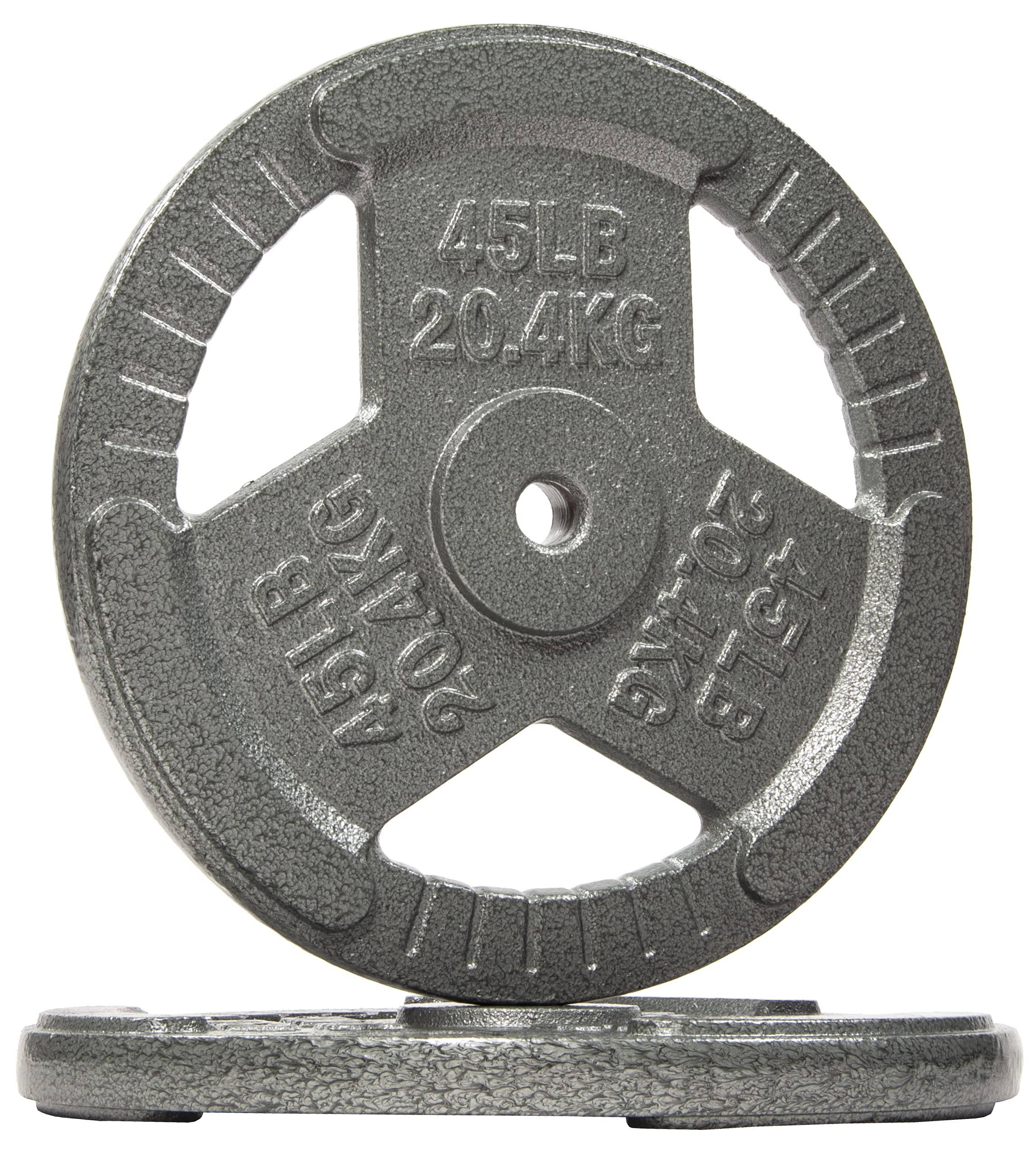 Fitvids Cast Iron Plate Weight Plate for Strength Training and Weightlifting, 1-Inch Center, 45LB (Set of 2)