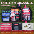 ?2023 Upgrade? Advanced First Aid Kit, Comprehensive Trauma First Aid Kits With Labelled Compartments For Cars, Home, Office, Ba