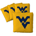 YouTheFan Officially-Licensed NCAA West Virginia Mountaineers Set of 4 Cornhole Bags - All Weather Regulation 6    x 6    Size -