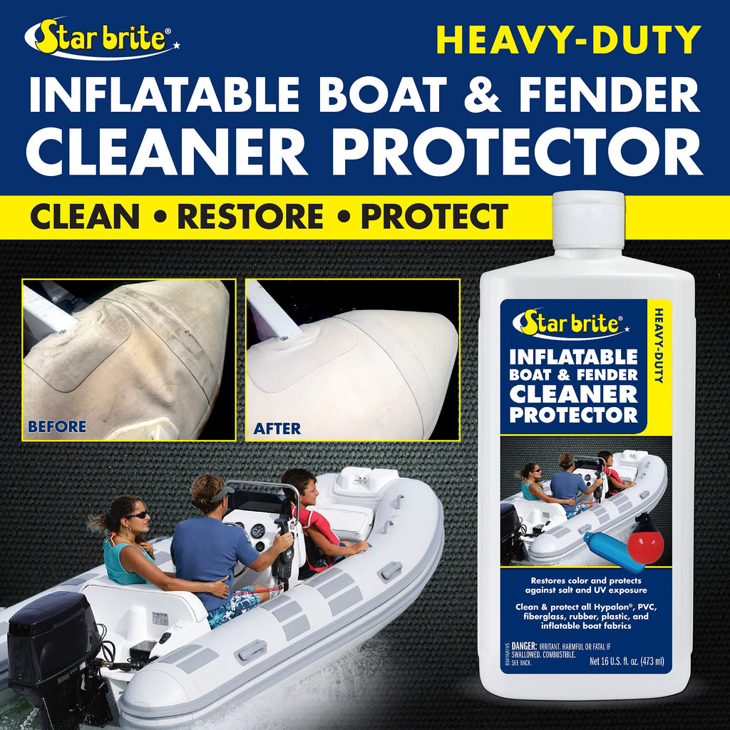 Star Brite Heavy-Duty Inflatable Boat & Fender Cleaner & Protector - Revitalize And Protect Pvc, Hypalon, Neoprene, Rubber, Plas