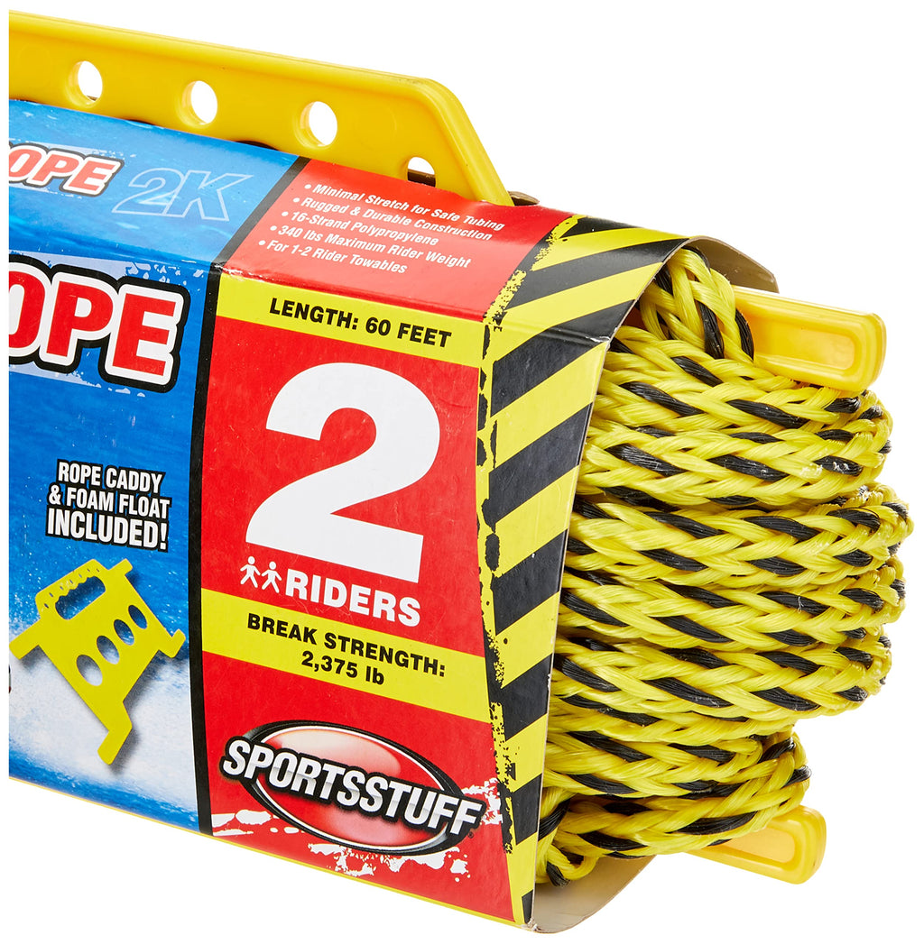 Sportsstuff 4K Towable Rope With Rope Caddy, 1-4 Rider Tow Rope For Towable Tubes
