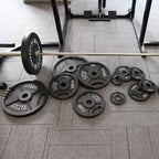 Fitvids Olympic 2-Inch Cast Iron Plate Weight Plate For Strength Training And Weightlifting, Two Hole Style, 35Lb Pair