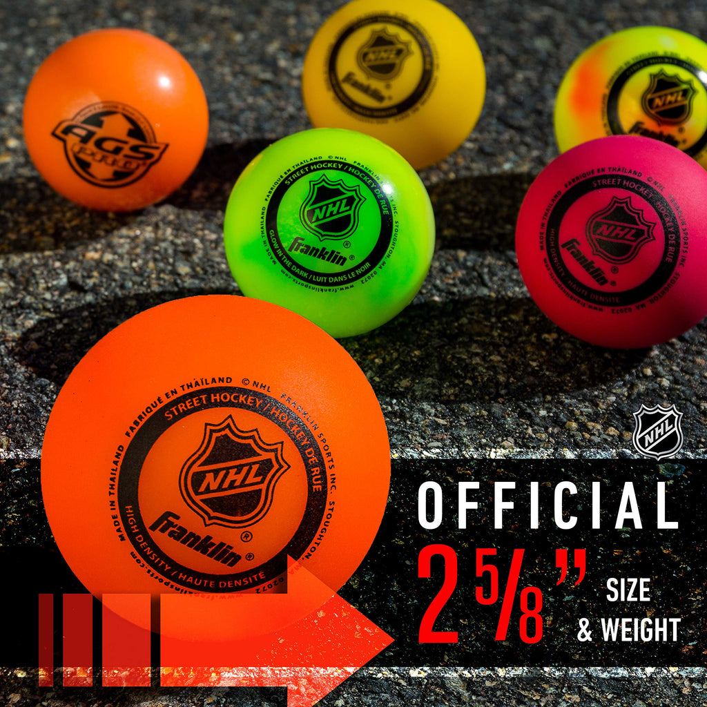 Franklin Sports Street Hockey Balls, Low Bounce