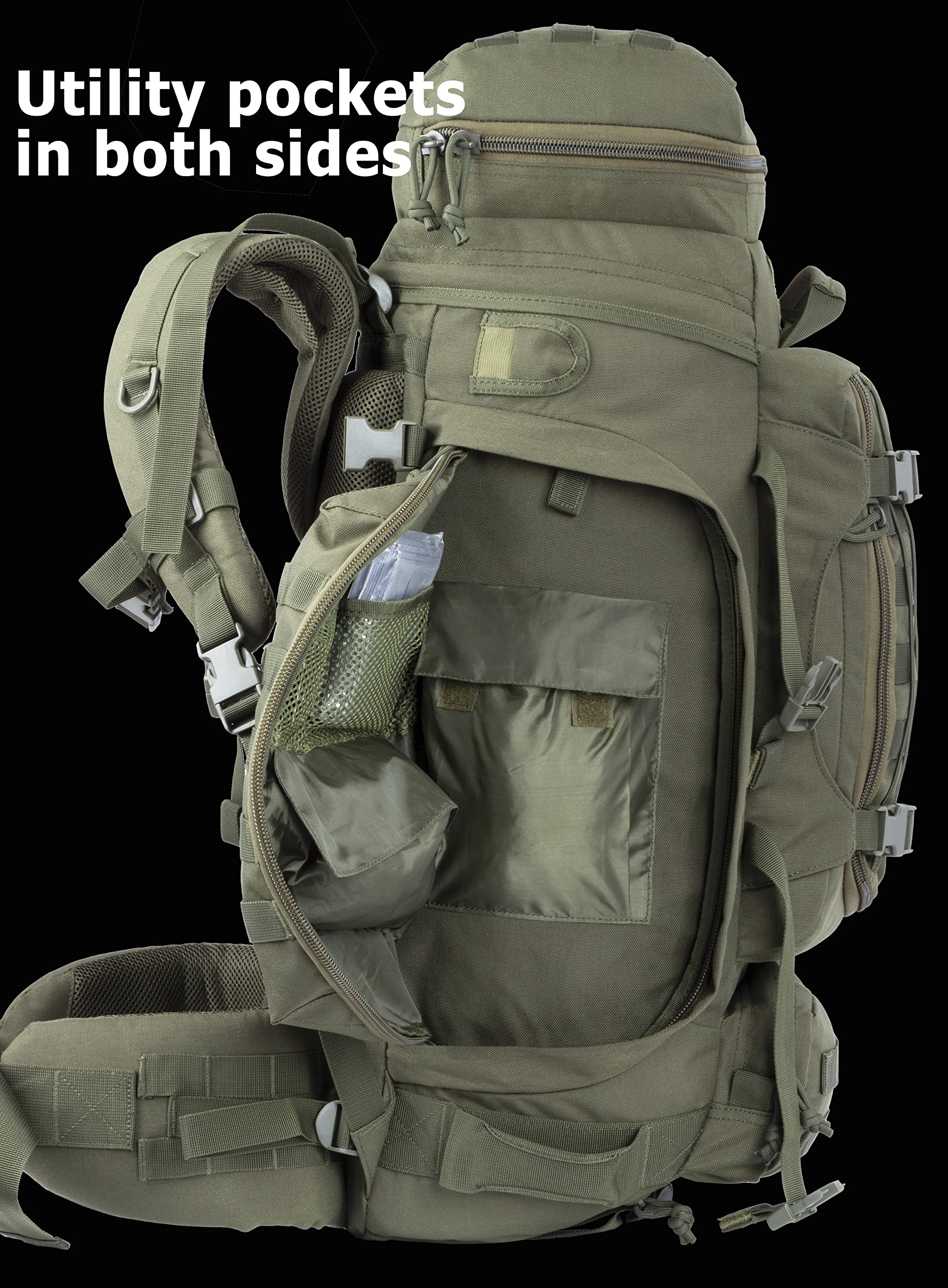 Xmilpax Large Internal Frame Backpack Tactical Molle Pack For Camping Backpacking Hunting Bushcraft Adventure 70L