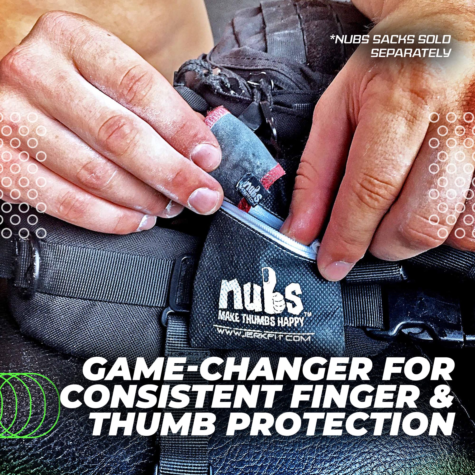 Jerkfit Nubs, Finger Caddies - Thumb And Finger Sleeves To Prevent Golf Blisters. (Black, Medium)