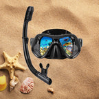 Snorkeling Gear For Adults Snorkel Mask Set Scuba Diving Mask Dry Snorkel Swimming Glasses Swim Dive Mask Nose Cover Youth Free