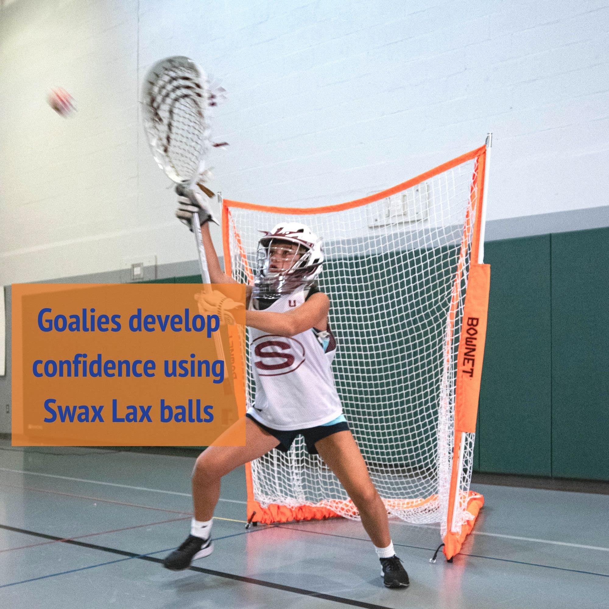 Swax Lax Lacrosse Training Ball - Indoor Outdoor Practice Less Bounce & Rebounds (1 Tiger)