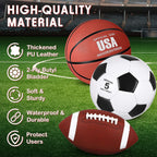 Sratte 3 Pcs Sports Balls Sport Set Including Official Size Soccer Basketball Football With Pump And Carry Bag For Teens Adults