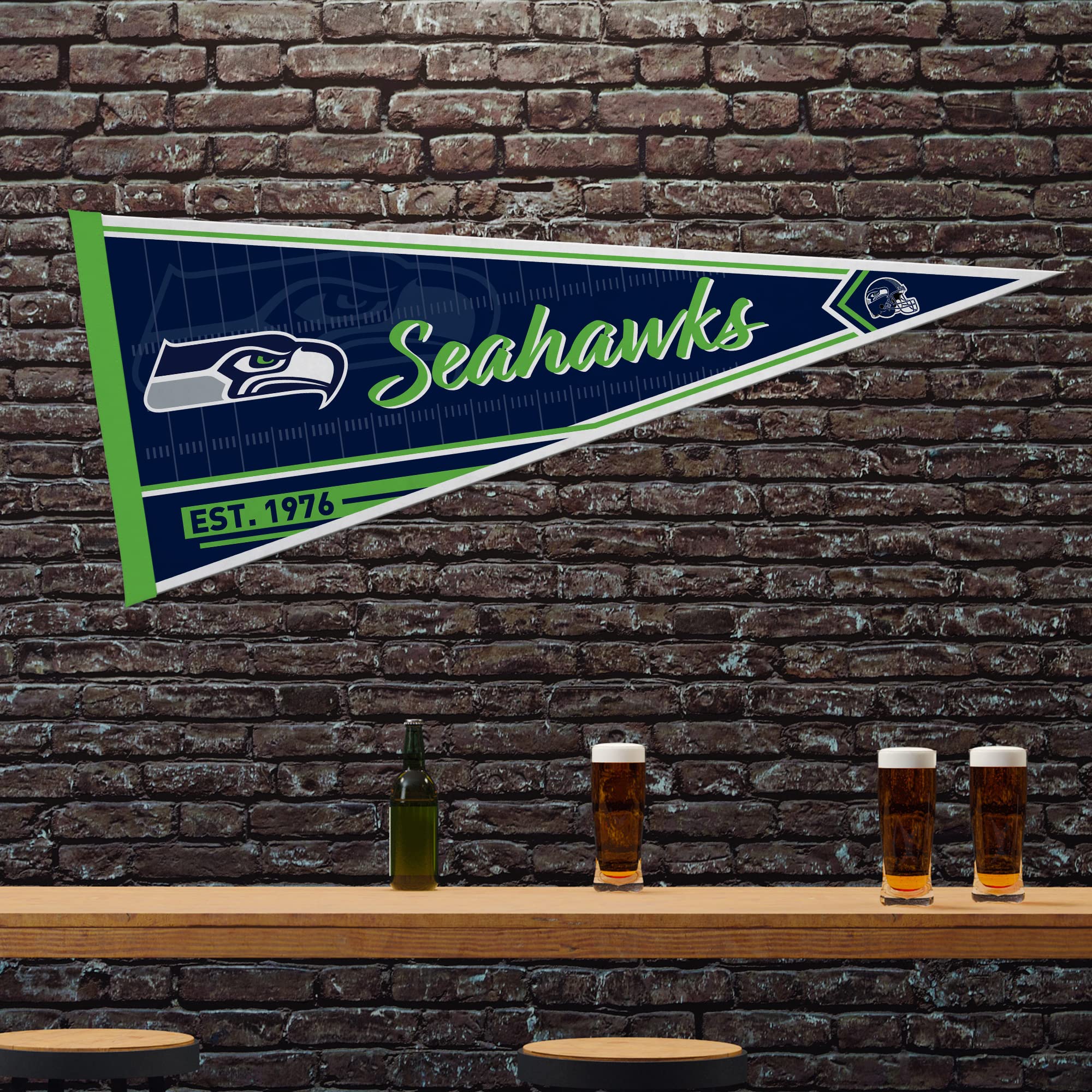 Rico Industries Nfl Football Seattle Seahawks Classic 12'' X 30'' Felt Wall D  Cor Pennant - Great For Home/Bed Room/Man Cave D