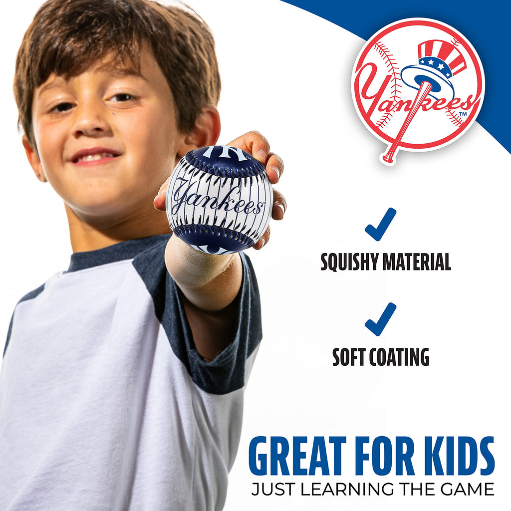 Franklin Sports New York Yankees Mlb Team Baseball - Mlb Team Logo Soft Baseballs - Toy Baseball For Kids - Great Decoration For