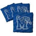 YouTheFan Officially-Licensed NCAA Memphis Tigers Set of 4 Cornhole Bags - All Weather Regulation 6    x 6    Size - 16oz Weight