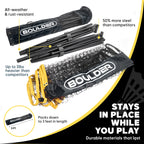 Boulder Portable Badminton Net Set - For Tennis, Soccer Tennis, Pickleball, Kids Volleyball - Easy Setup Nylon Sports Net With P
