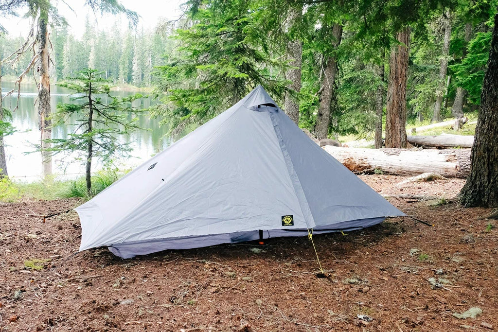 Six Moon Designs Lunar Solo Gray 1 Person Ultralight Tent. 26 Oz. Backpacking Tent. 100% Silicone Coated Polyester Material For