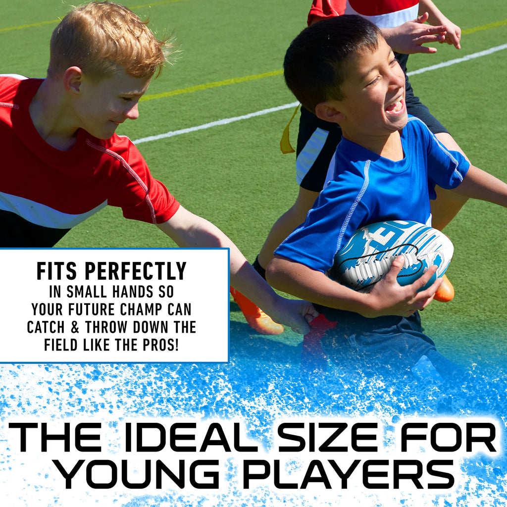 Franklin Sports Nfl Detroit Lions Football - Youth Mini Football - 8.5'' Junior Size Ball - Spacelace Easy Grip Texture- Perfect