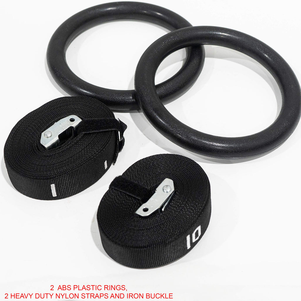 Valor Fitness Gra-2 Abs Plastic Gymnastic Rings With Adjustable Straps (Set Of 2) - Promotes Muscular Physique And Improves Perf