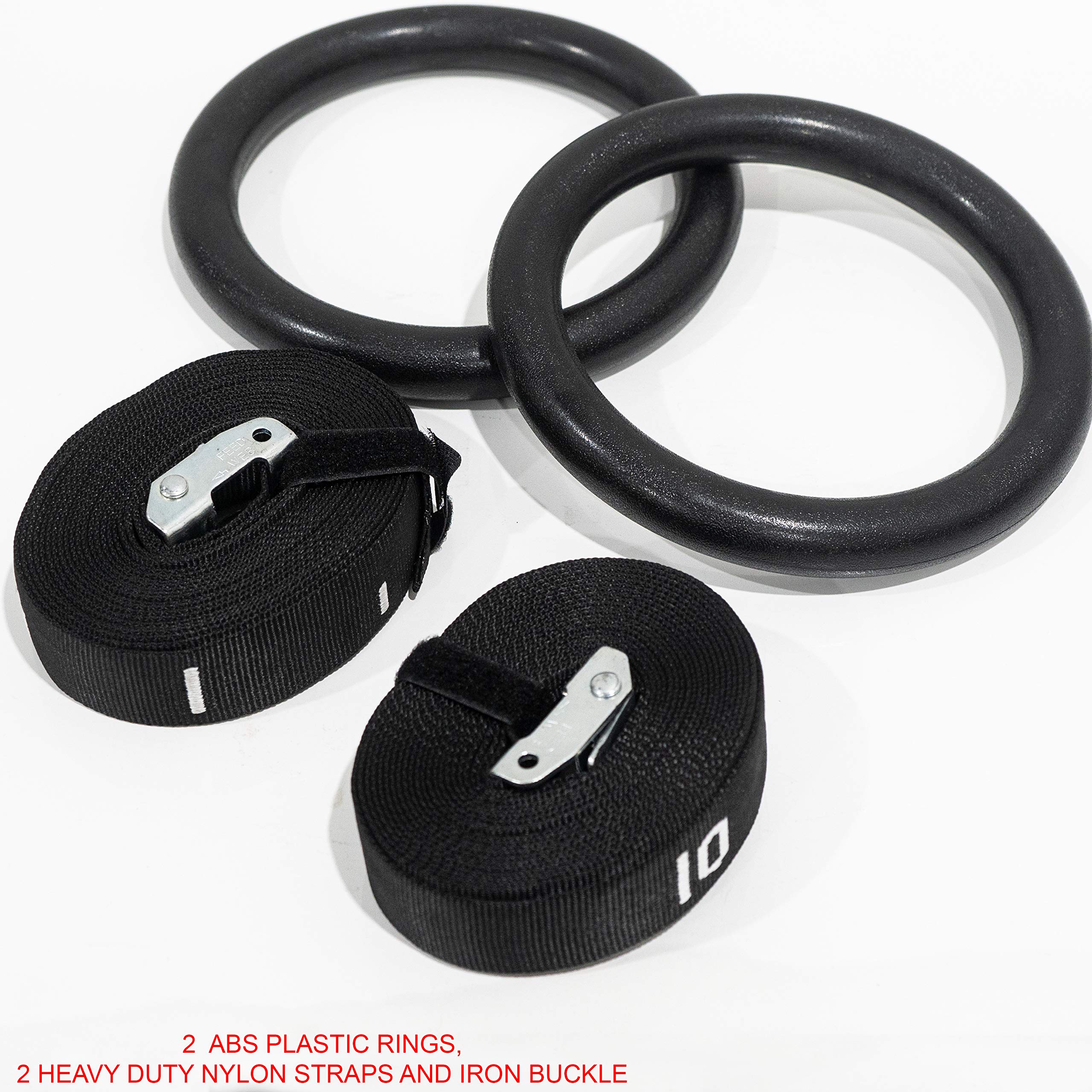 Valor Fitness Gra-2 Abs Plastic Gymnastic Rings With Adjustable Straps (Set Of 2) - Promotes Muscular Physique And Improves Perf