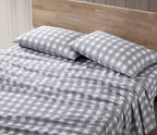 Eddie Bauer Home Sheets Cotton Percale Bedding Set, Crisp  Cool, Stylish Home Decor, King, Lakehouse Plaid Greywhite