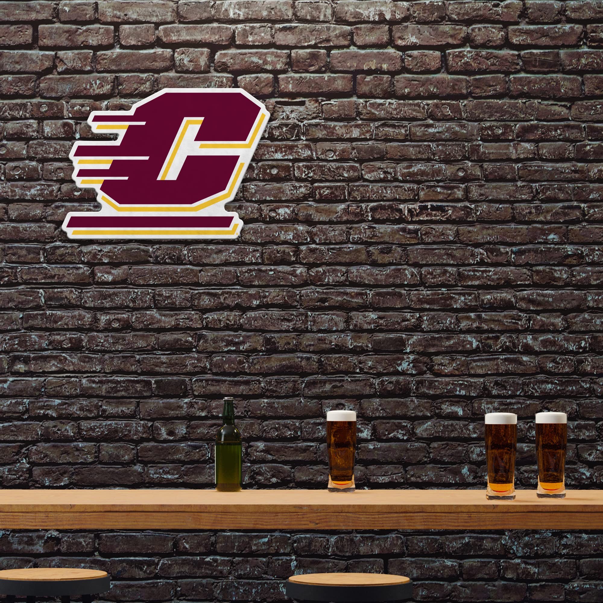 Rico Industries Ncaa Central Michigan Chippewas Primary Shape Cut Pennant - Home And Living Room D  Cor - Soft Felt Ez To Hang