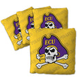 YouTheFan Officially-Licensed NCAA East Carolina Pirates Set of 4 Cornhole Bags - All Weather Regulation 6    x 6    Size - 16oz