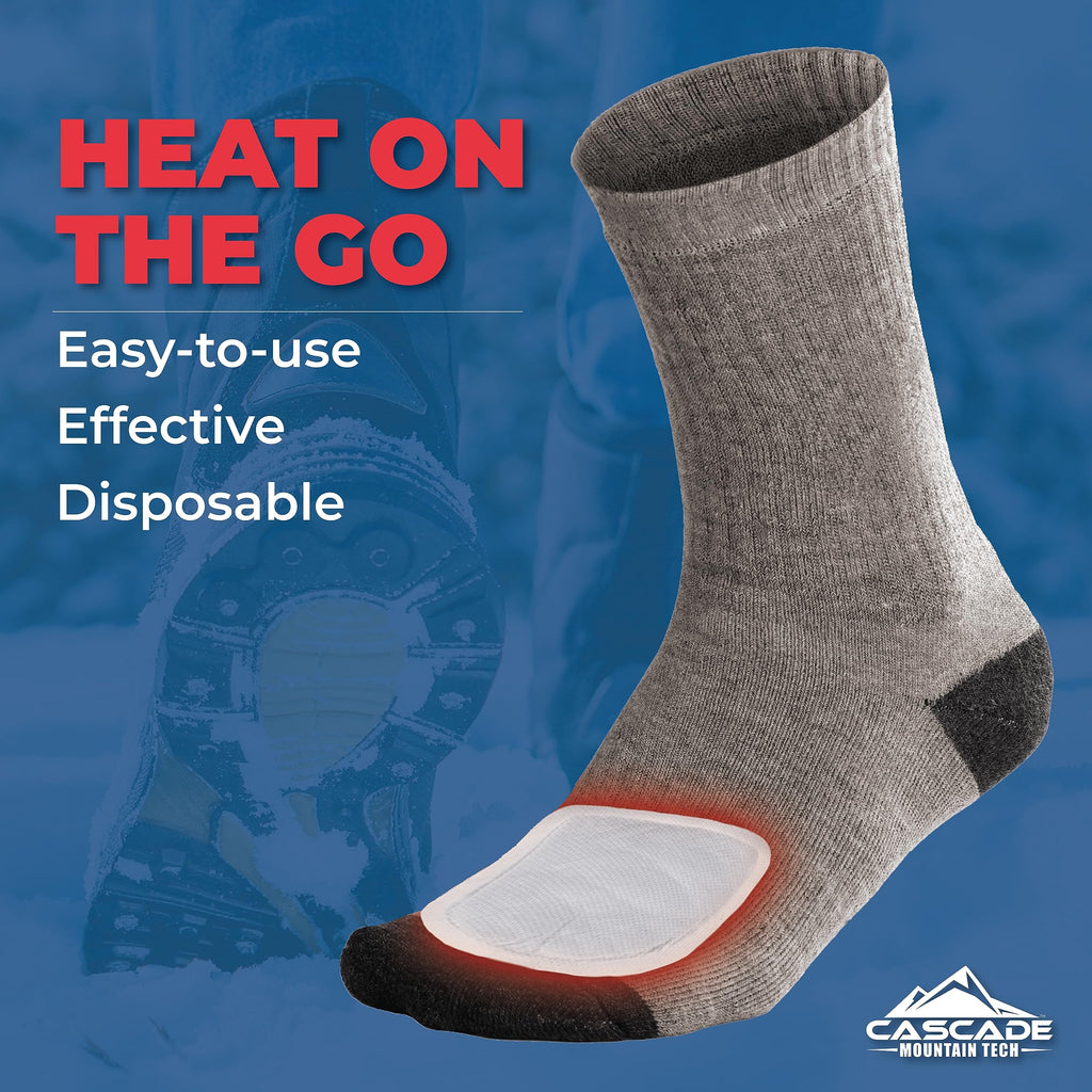 Cascade Mountain Tech Air-Activated Toe Warmers - Up To 5 Hours Of Heat, White, 30-Pack