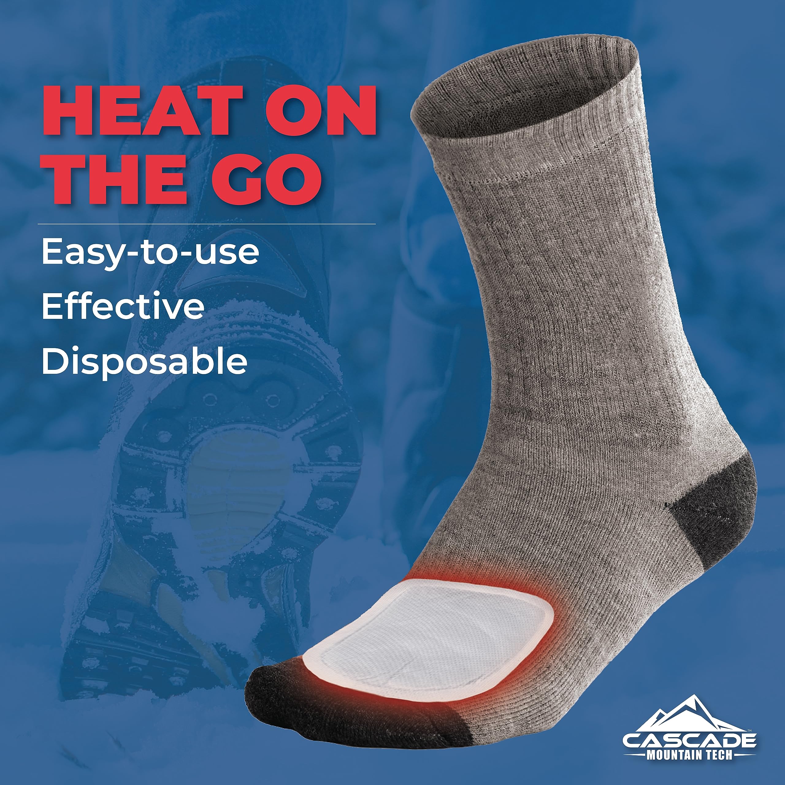 Cascade Mountain Tech Air-Activated Toe Warmers - Up To 5 Hours Of Heat, White, 30-Pack