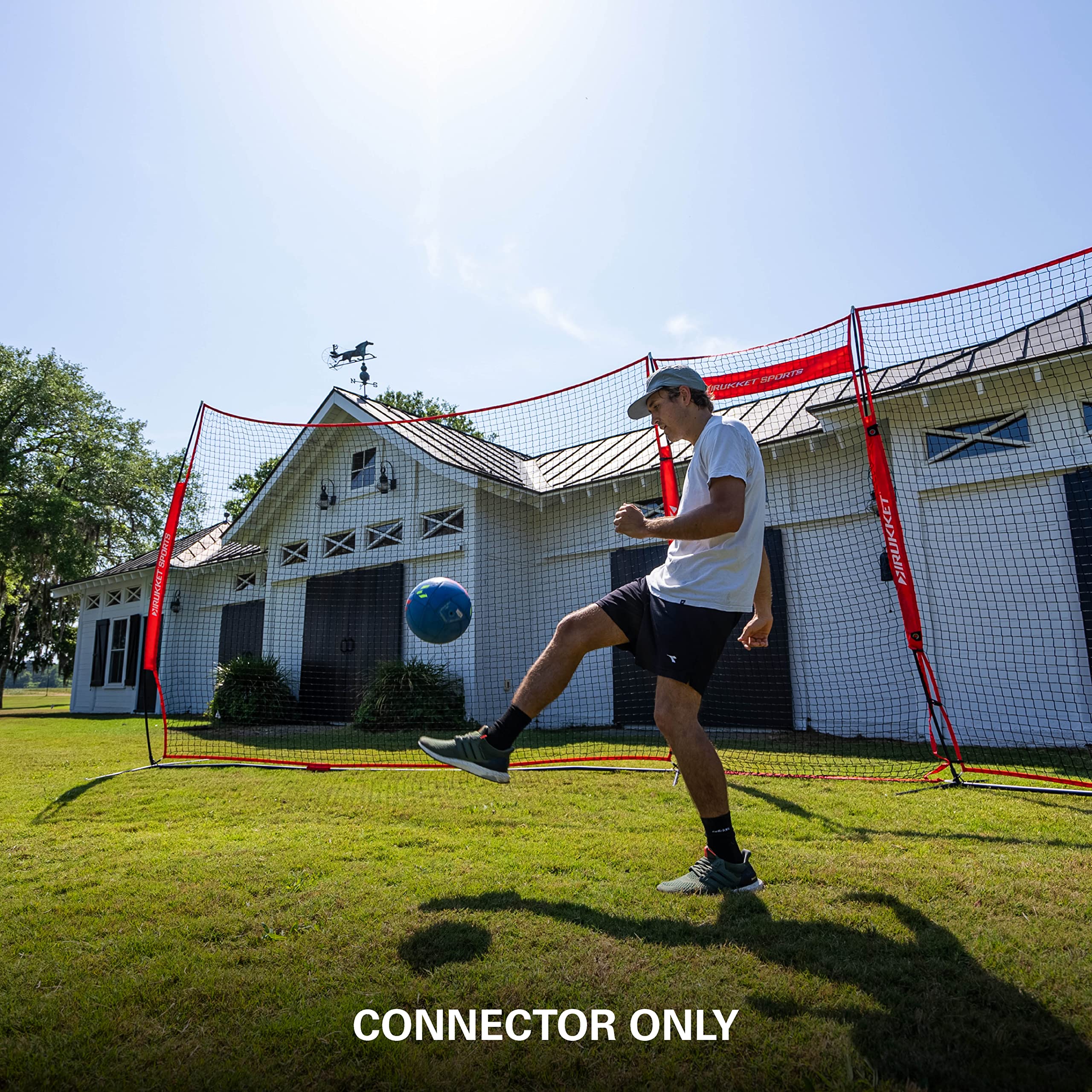 Rukket 12X9Ft Barricade Backstop Net, Indoor And Outdoor Lacrosse, Basketball, Soccer, Field Hockey, Baseball, Softball Barrier