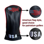 Golf Club Covers - 3 Pack Golf Club Head Covers For Driver And Woods - Usa Flag Driver Headcover 3 Wood Headcover Fairway Wood C