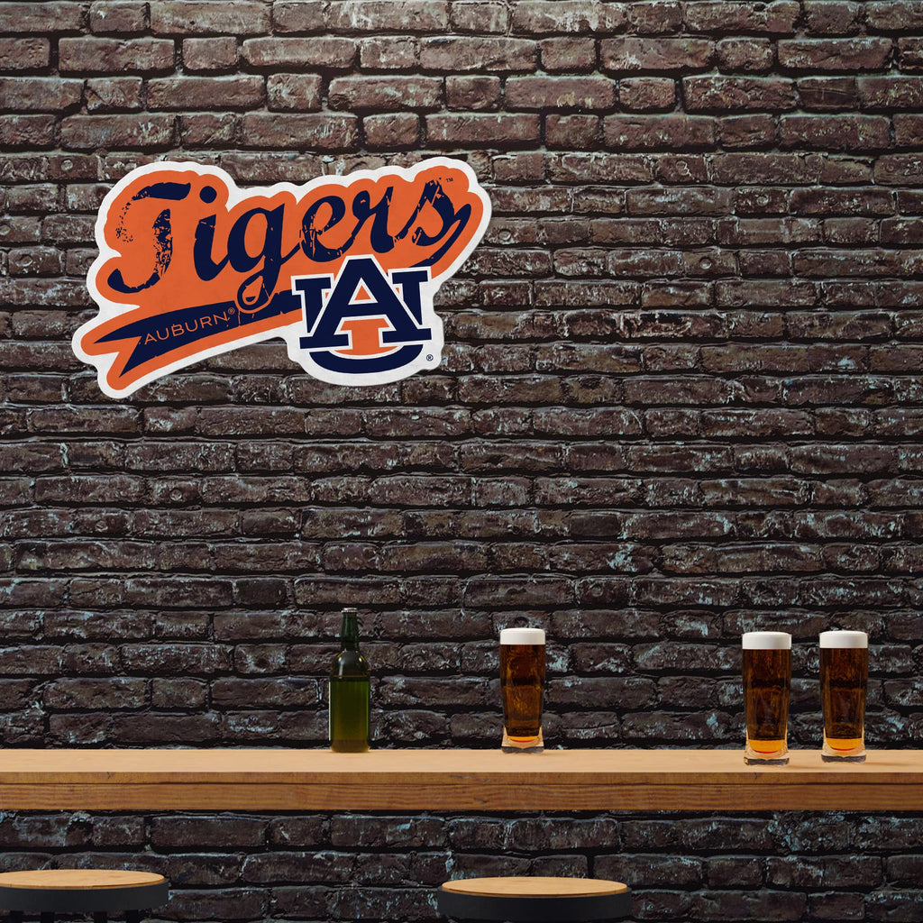 Rico Industries Ncaa Auburn Tigers Distressed Shape Cut Pennant - Home And Living Room D  Cor - Soft Felt Ez To Hang 18X0.10X18
