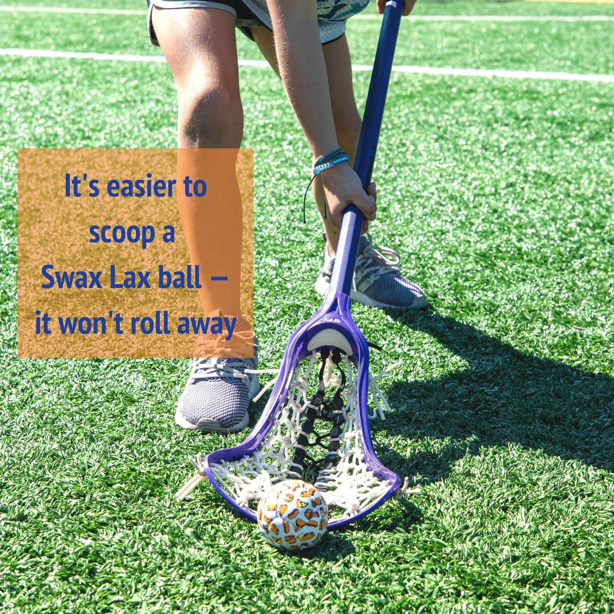 Swax Lax Lacrosse Training Ball - Indoor Outdoor Practice Less Bounce & Rebounds (1 Neon Lax Sticks)