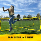 Crossnet Four Square Soccer Game - Outdoor Sport Games For Adults And Family - Soccer Tennis Nets For Backyard & Parks - Quick A