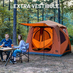 Timber Ridge Instant Pop Up Hub Tent, 4 Person Portable Weather Resistant Camping Tent, 60 Second Set-Up, Easy Up Tents With Rai
