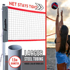 Franklin Sports Elite Volleyball Net Set - Includes Pro Style Ball With Pump, Poles/Net, Stakes, Ropes, Boundary Kit - Beach + B