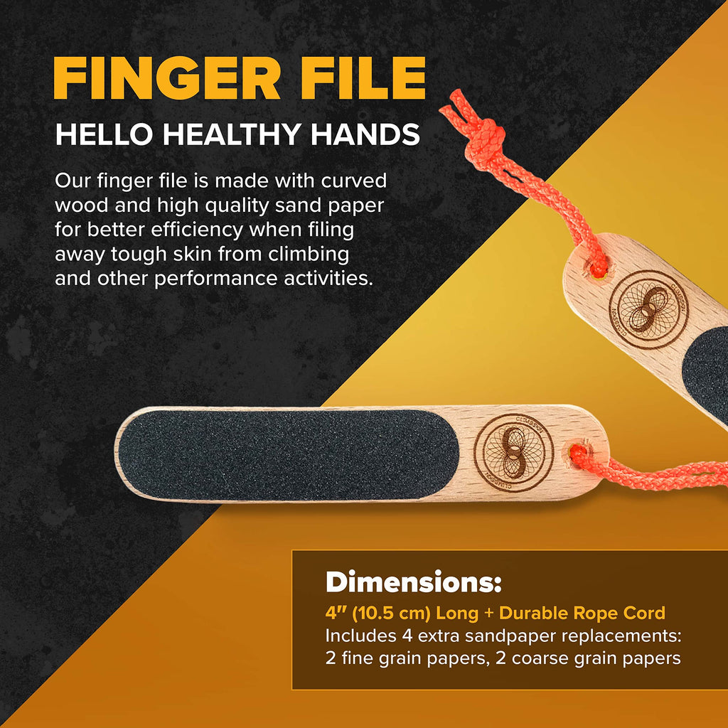 Climbskin Double Sided Hand & Finger File - Pocket Sized For Travel - For Flappers, Rips, Cracks - Strong Smooth Hands - Great F