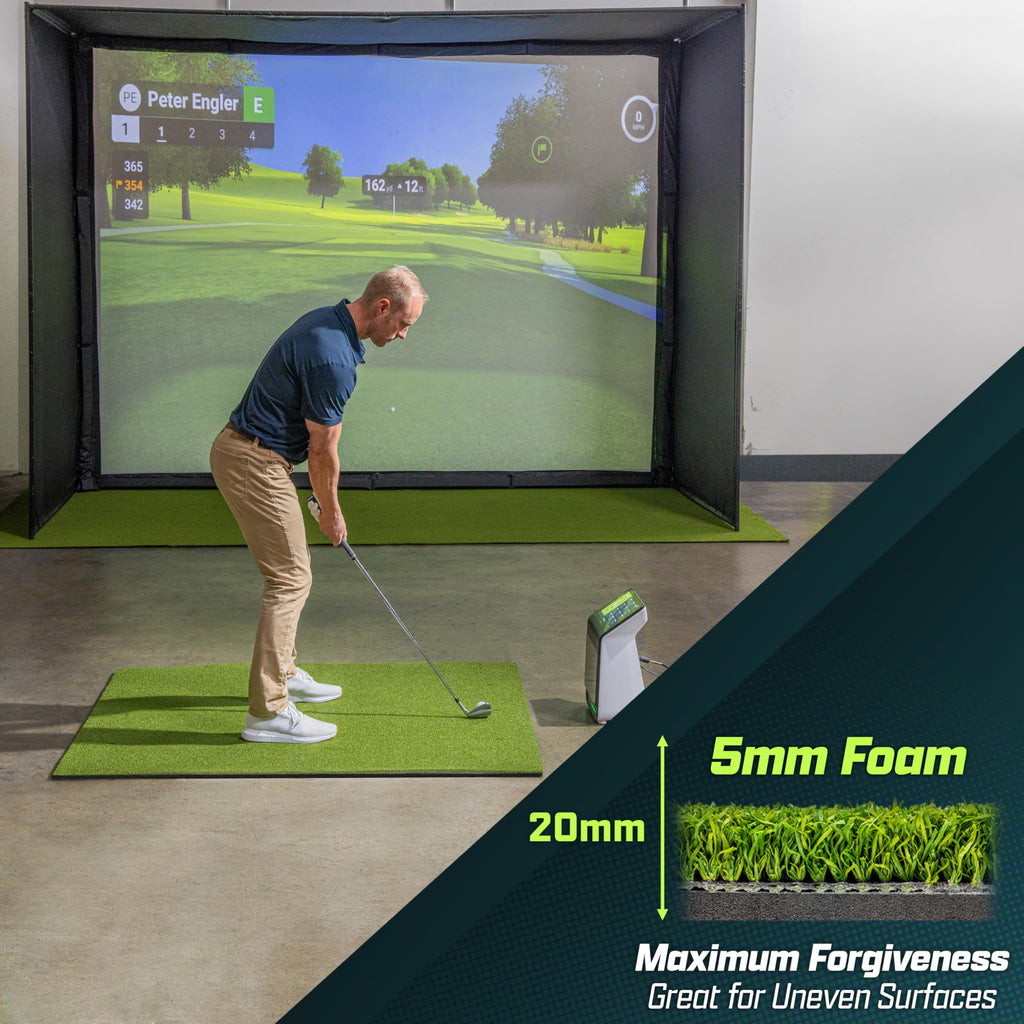 Gosports Golf Hitting Mat Artificial Turf Mat For Indoor/Outdoor Practice Includes 3 Rubber Tees - Standard, Pro, Or Elite