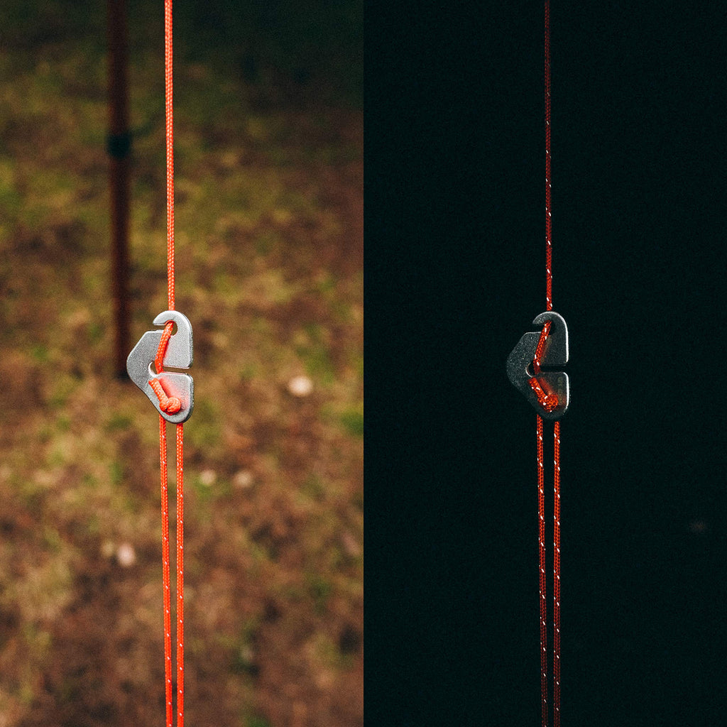 Gear Aid Reflective Guyline Kit With Line Tensioners For Tents And Tarps, 50 Ft, Orange