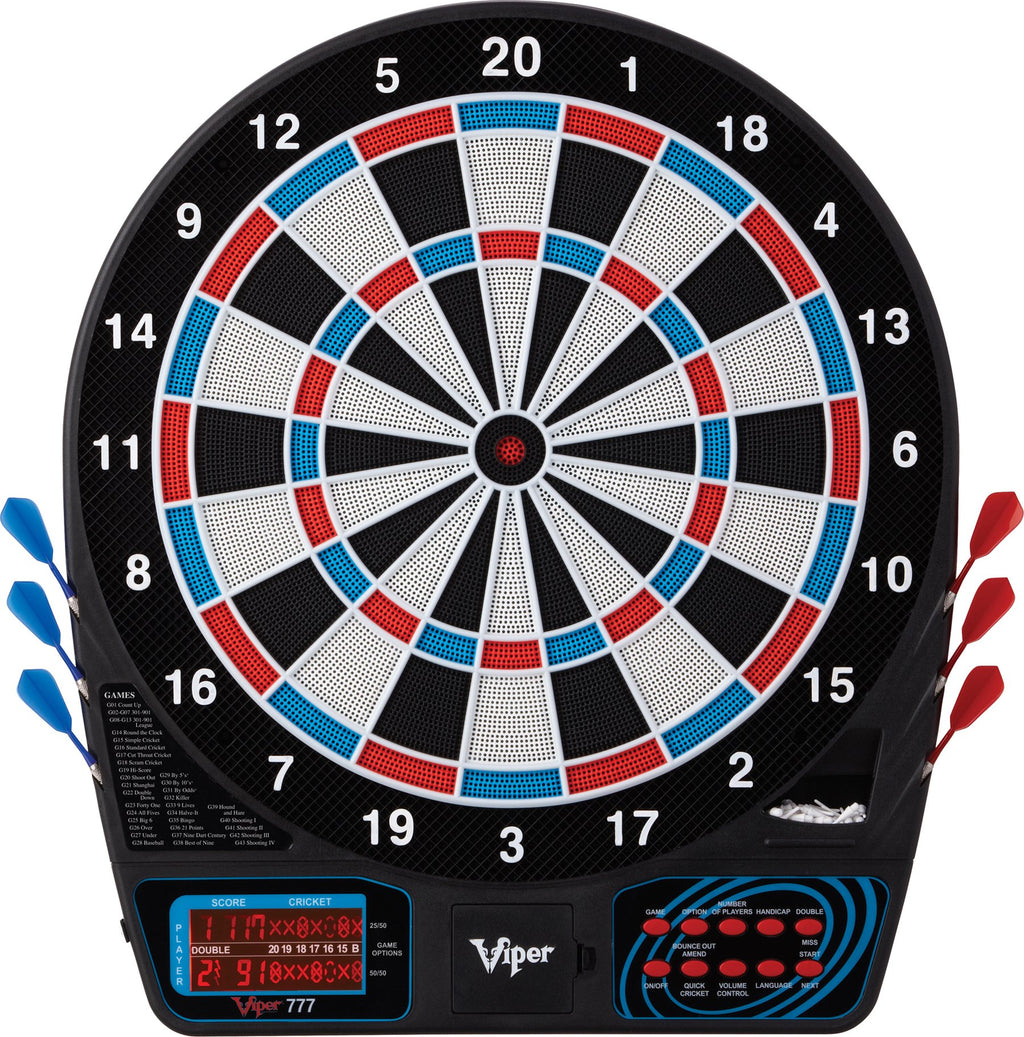 Viper Metropolitan Solid Wood Cabinet & Electronic Dartboard Ready-To-Play Bundle: Standard Set (777 Dartboard), Cinnamon Finish