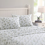 Laura Ashley Home - Flannel Collection - Sheet Set - 100 Cotton, Ultra-Soft Brushed Flannel, Pre-Shrunk  Anti-Pill, Machine Wash