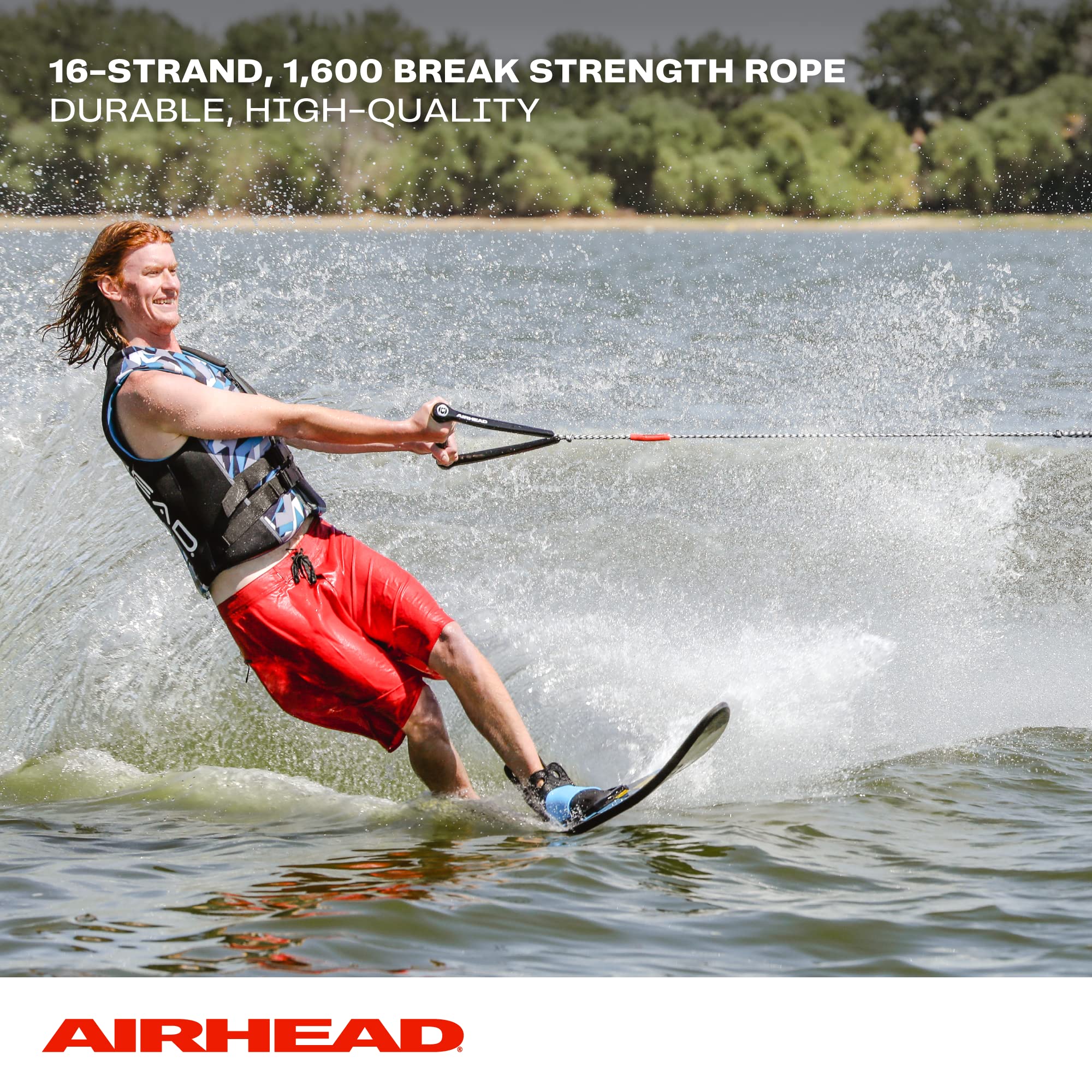 Airhead Water Ski Rope, 4 Section For Water Skis, Wakeboards And Kneeboards,Black