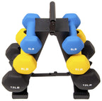 Fitvids Set Of 6 Neoprene Dumbbell Hand Weights, Anti-Slip, Anti-Roll, Hex Shape Colorful, 5/8/12 Pound Pairs, 50-Pound Set With