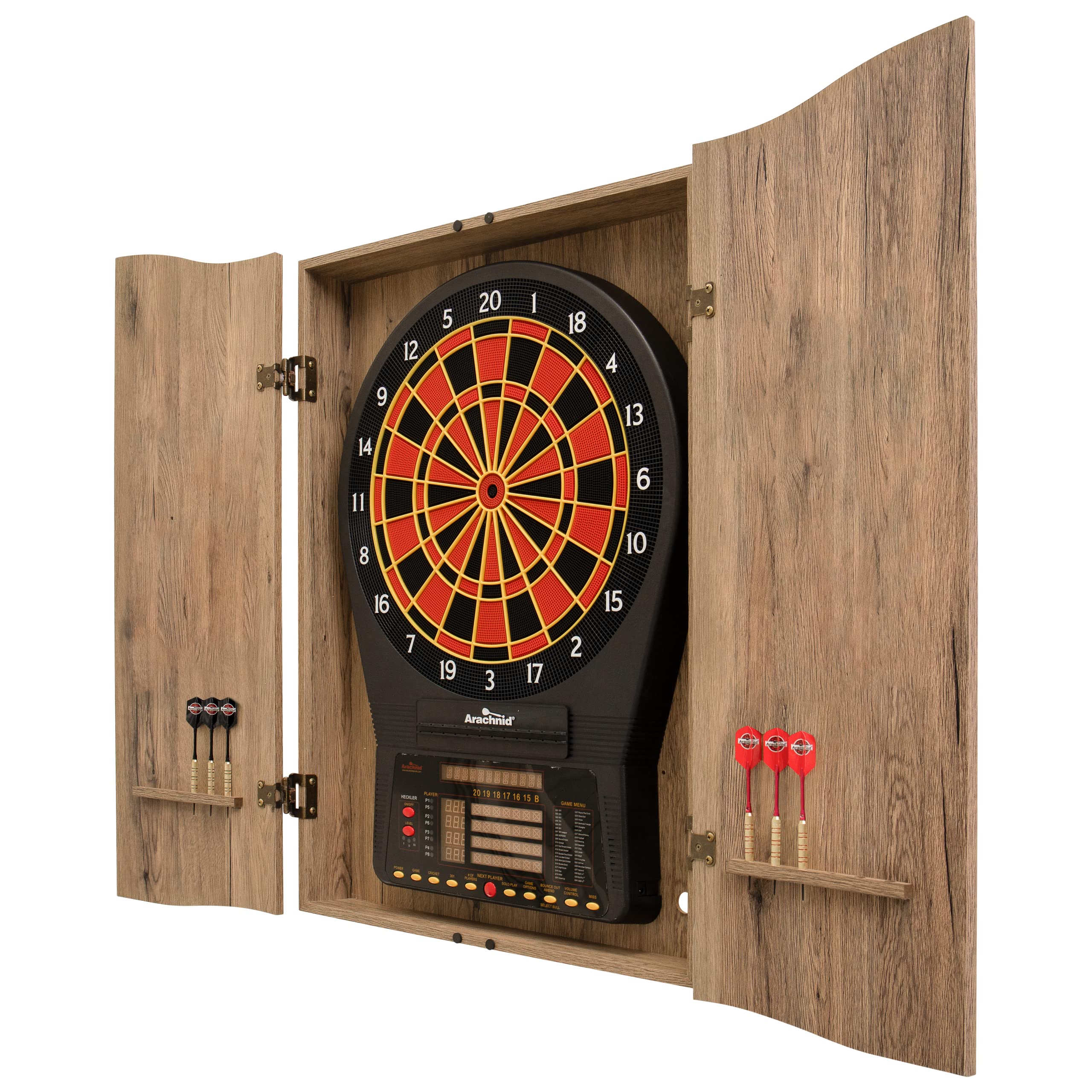 Dmi Sports Tan Cricketpro Dartboard Cabinet  Designed For Arachnid 15.5Cricketpro 900, 800, 750, 650 Electronic Dartboards  Does
