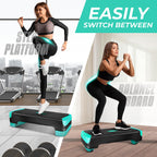 Yes4All 2-In-1 Adjustable Aerobic Stepper With Extra Rocker Balance Board Legs For Home Workout, Step Exercise & Balance Trainin