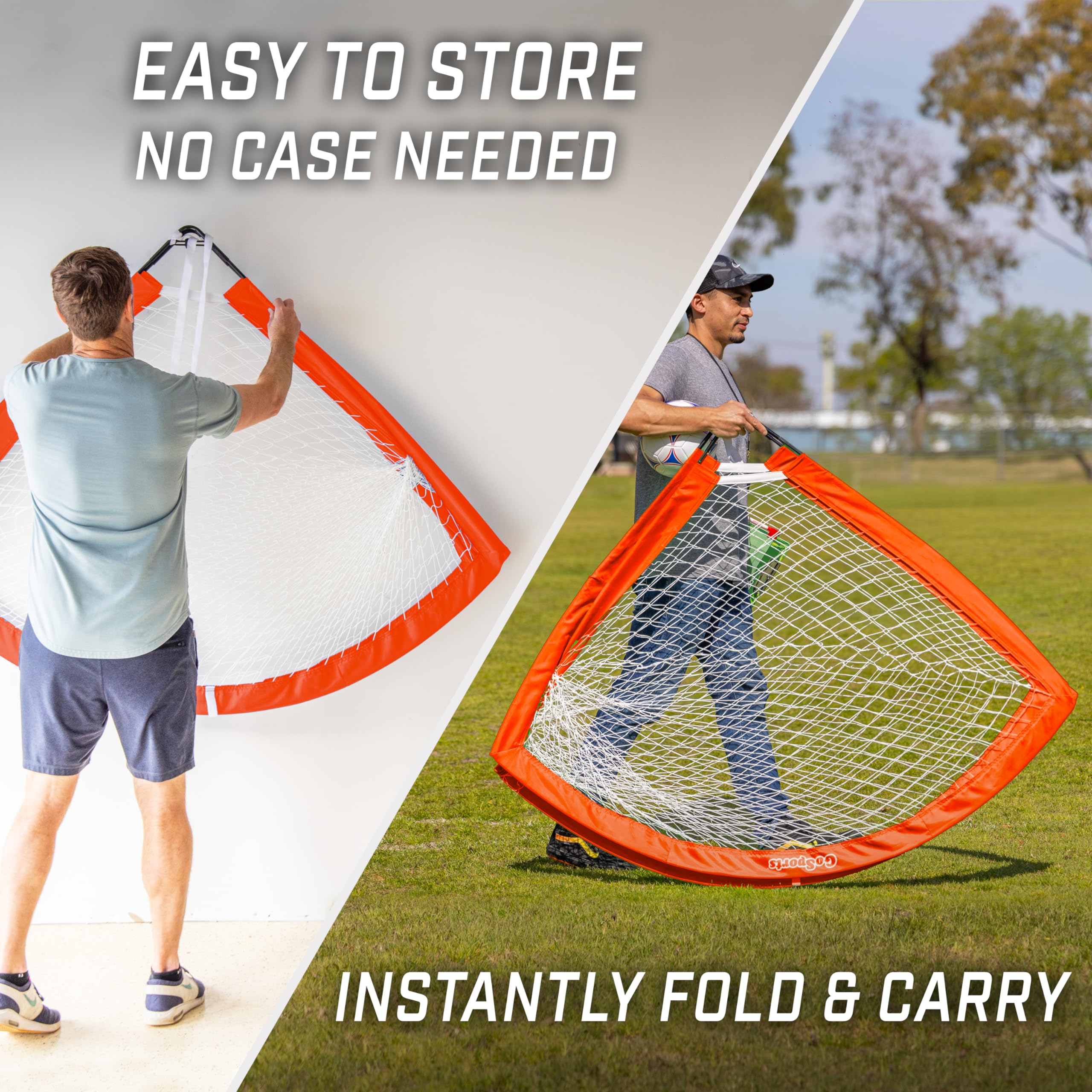 Gosports Team Tone 6 Ft X 4 Ft Portable Soccer Goal For Kids - Pop Up Net For Backyard - Red