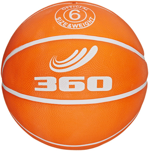 360 Athletics Playground Rubber Basketball, Size 6, Orange