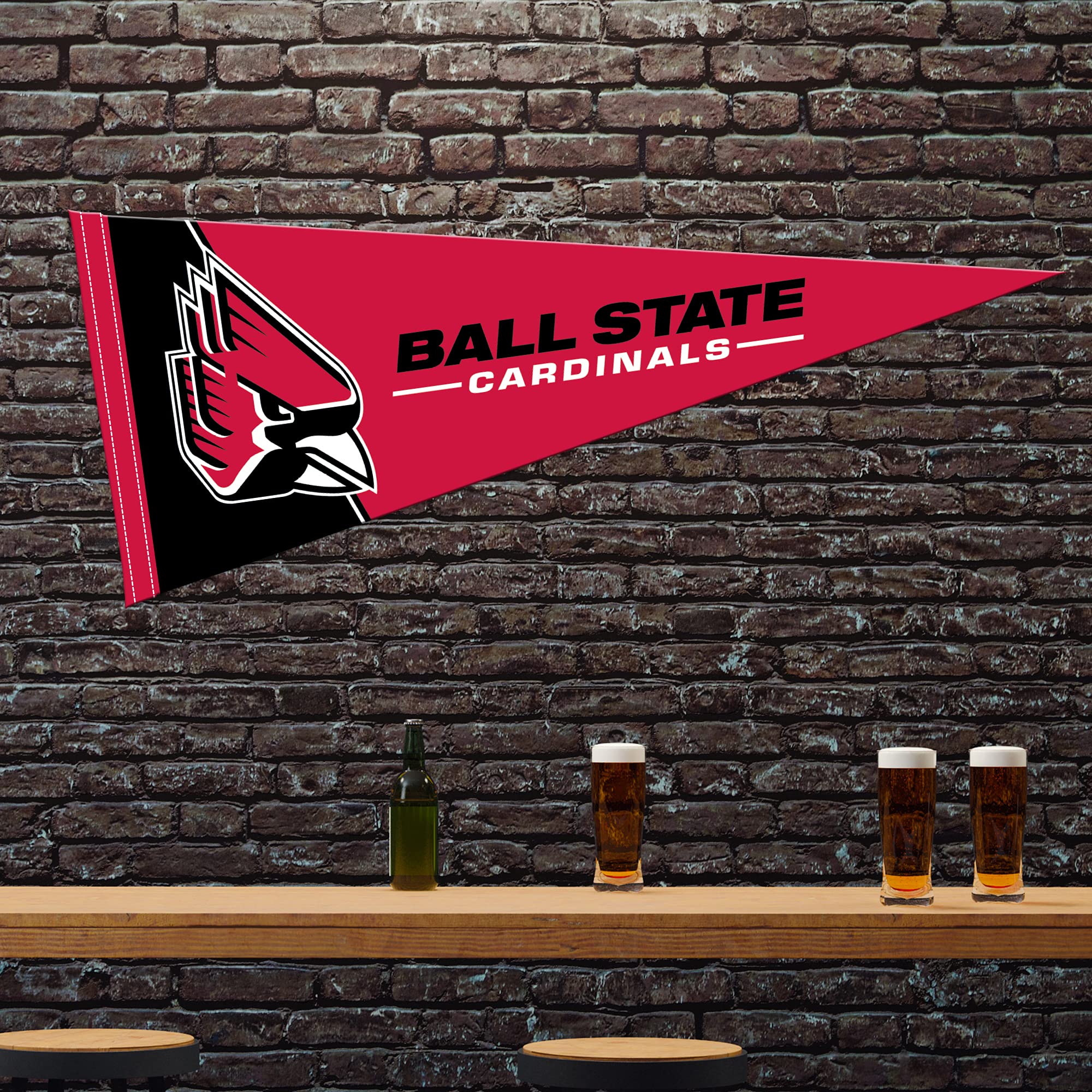 Rico Industries Ncaa Ball State Cardinals Exclusive 12'' X 30'' Felt Wall D  Cor Pennant - Great For Home/Bed Room/Man Cave D  C
